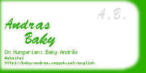 andras baky business card